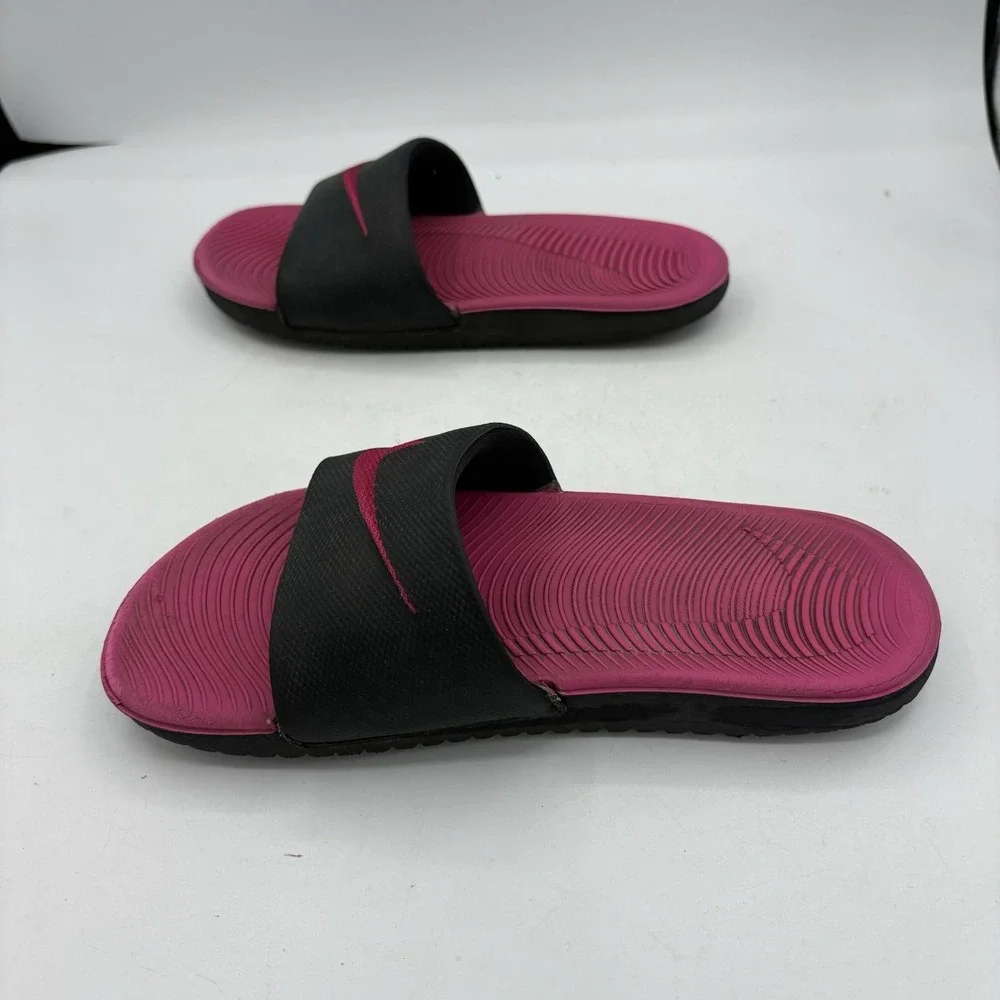 Nike Shoes Girls Youth Size 3‎ Y Kawa Black Pink Slides Sandals Kid 819353-001